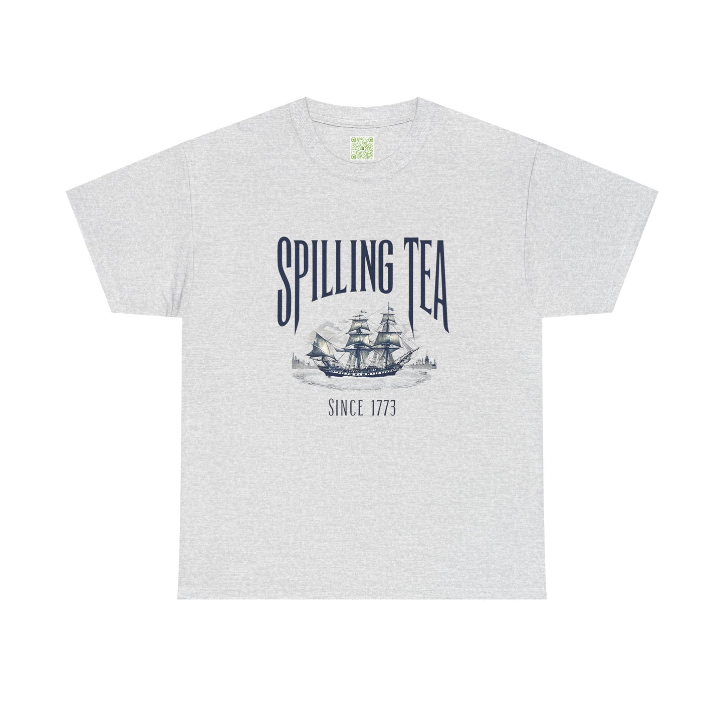 Spilling Tea Unisex Heavy Cotton Tee, Boston Tea Party Since 1773, Funny Patriot Shirt, History Gifts, Patriotic Shirt