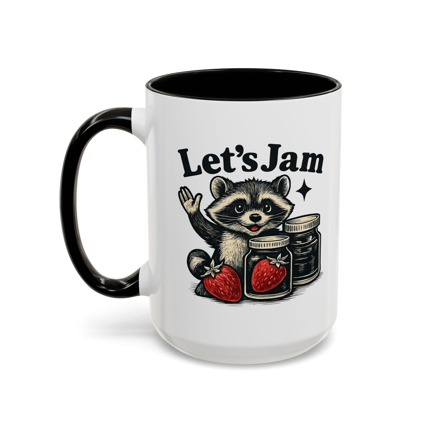 Racoon Mug, Racoon Gifts, Let's Jam Coffee Mug, Strawberry Mug, Cute Summer Mug, Raccoon Strawberry Mug, Funny Raccoon Mug, Trending Now