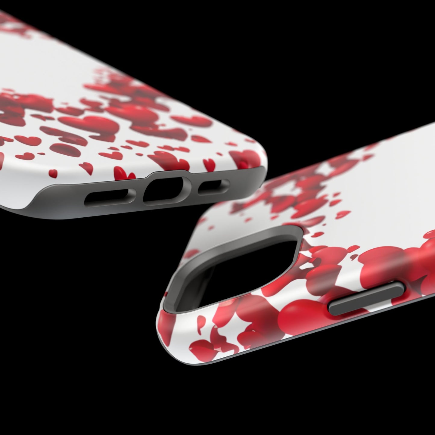 Heart-Shaped Heart Motif Magnetic Tough iPhone Case, Love Themed Phone Cover, Valentine's Day Gift,  Romantic Phone Case