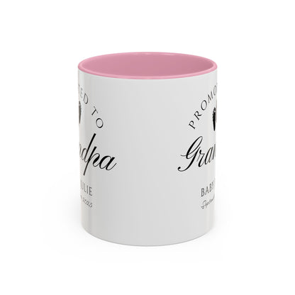 Promoted to Grandpa Mug, Personalized New Grandpa Gift 2025, Custom Baby Announcement Coffee Cup, Pregnancy Reveal for Grandfather, First Grandchild Gift