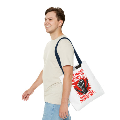 Resistance Duty Tote Bag, Political Protest Tote, Graphic Tote Bag, Subtle Anti Trump, Trendy Tote Bag, Injustice Law