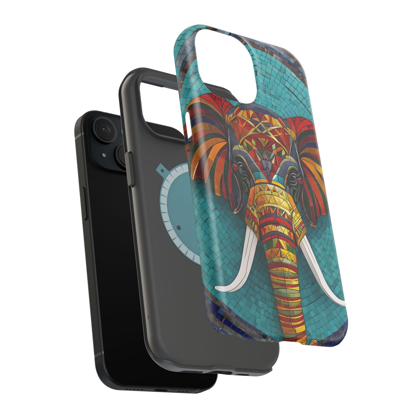 Artistic Elephant Phone Case, Elephant Case, Trendy iPhone Case, Elephant Lover Gift, Unique iPhone Case, Mosaic Design
