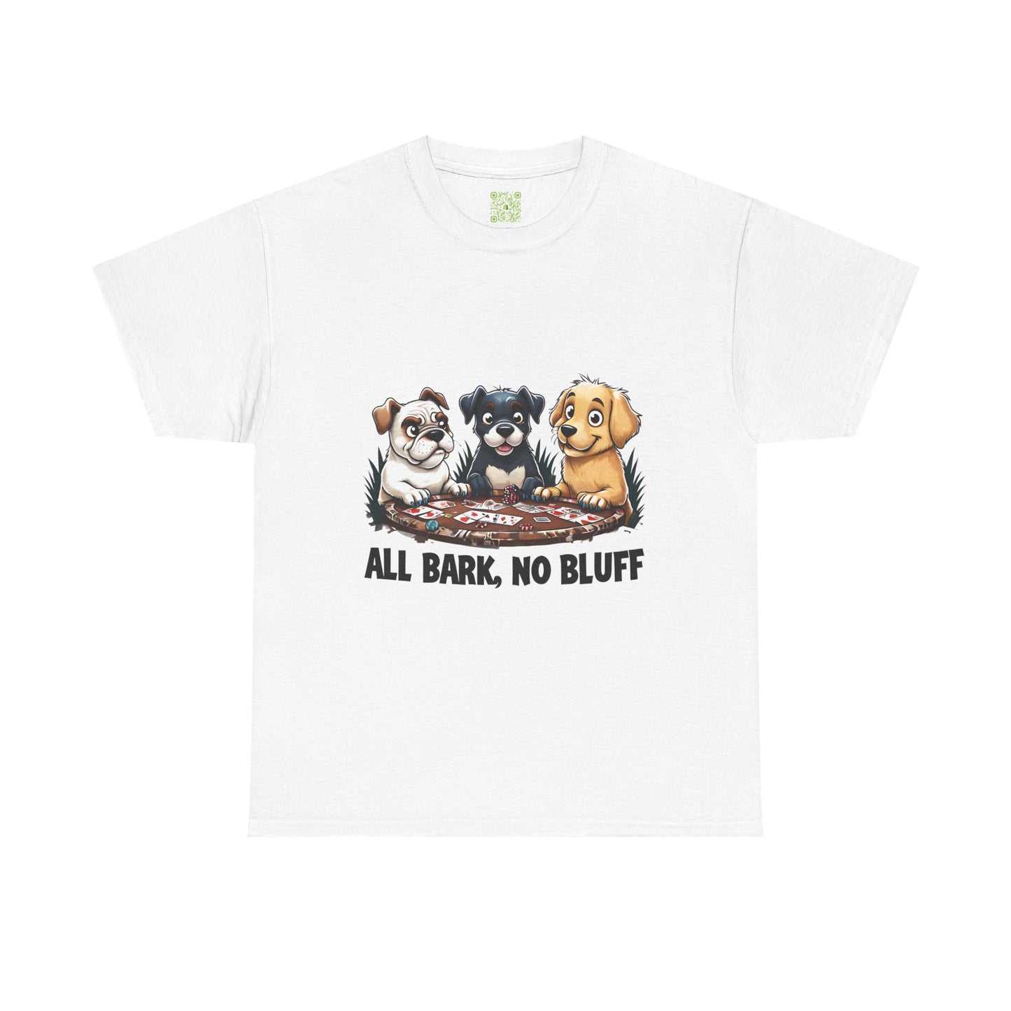 Dogs Playing Poker T-Shirt - All Bark No Bluff Unisex Tee - Funny Dog Lover Gift - Pet Parent Casual Shirt - Animal Lover Graphic Tee
