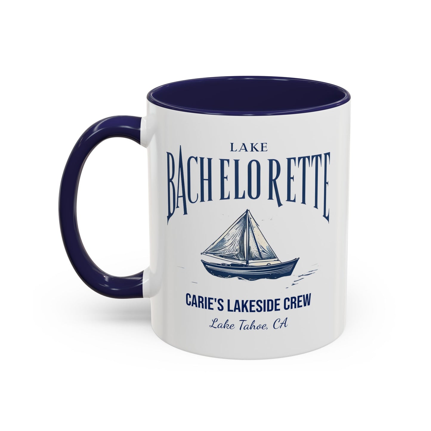 Let's Get Nauti Personalized Accent Coffee Mug, Sail Boat Hen Party Favor, Bachelorette Cruise, Bride Tribe, Camp Bach Gift