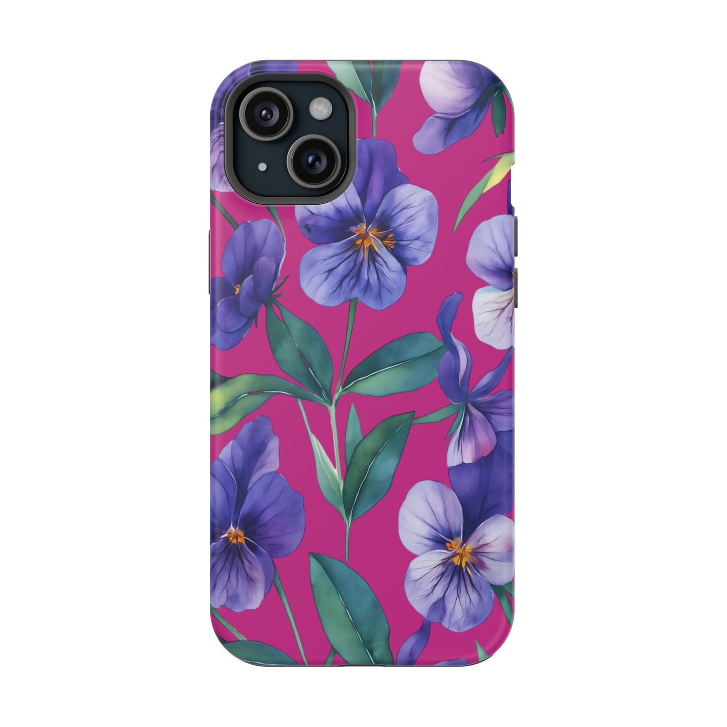 African Violet Floral Magnetic Tough Case, Summer Iphone Case, Wildflower Case, Flower Phone Cover, Stylish Phone Case