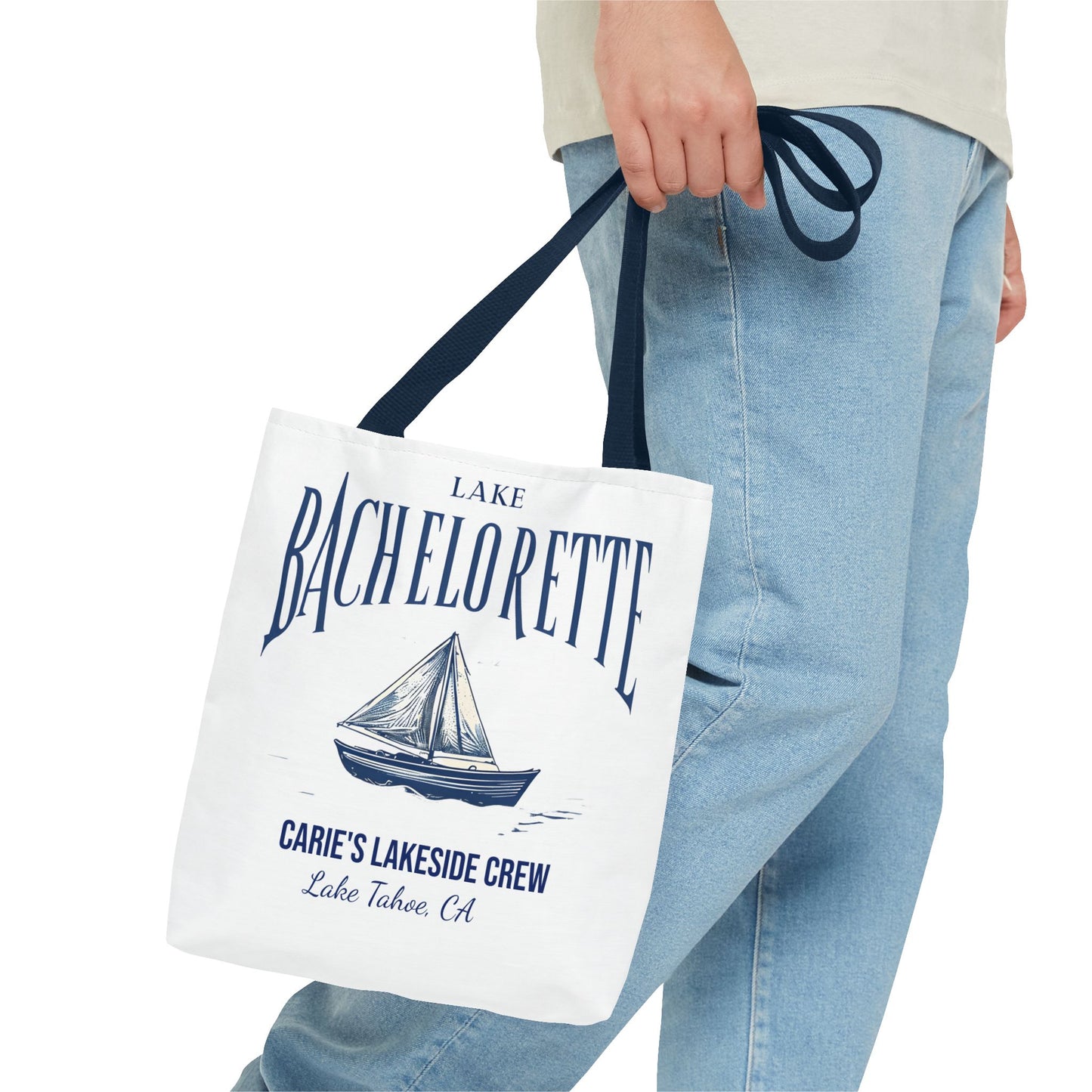 Let's Get Nauti Personalized Tote Bag, Bride Tote Bag, Bridesmaid Tote Bag, Hen Party Favors, Bride Tribe, Lake Bachelorette