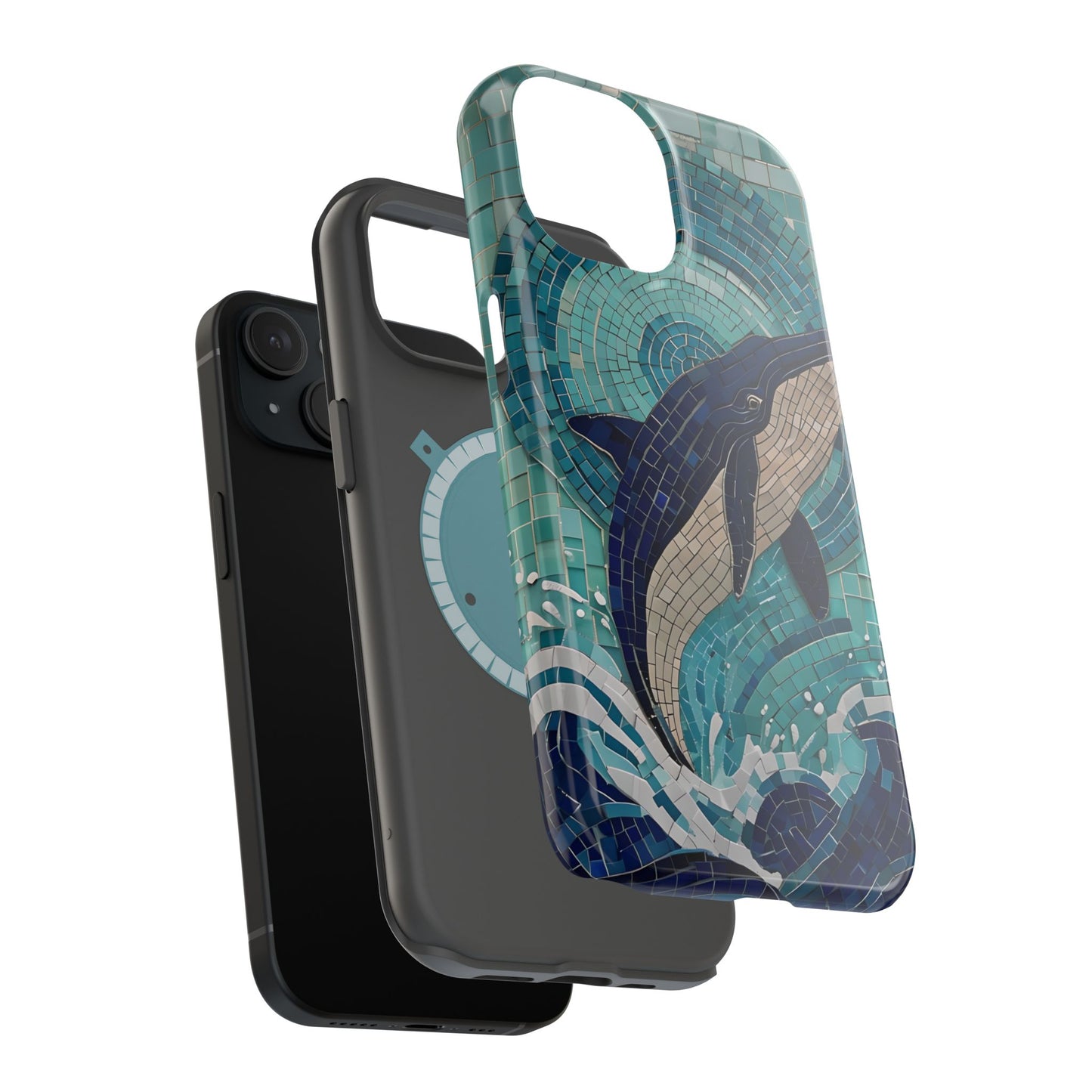 Whale Watching Mosaic iPhone Case, Whale Art, Unique Phone Case, Humpback Whale, Whale Gift, Marine Biology, Whale Watcher