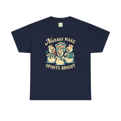 Nurses Make Spirits Bright Tee, Christmas Nurse Shirt, Nurse Holiday, Snowman Tshirt, Gift For Nurse, Nursing Christmas