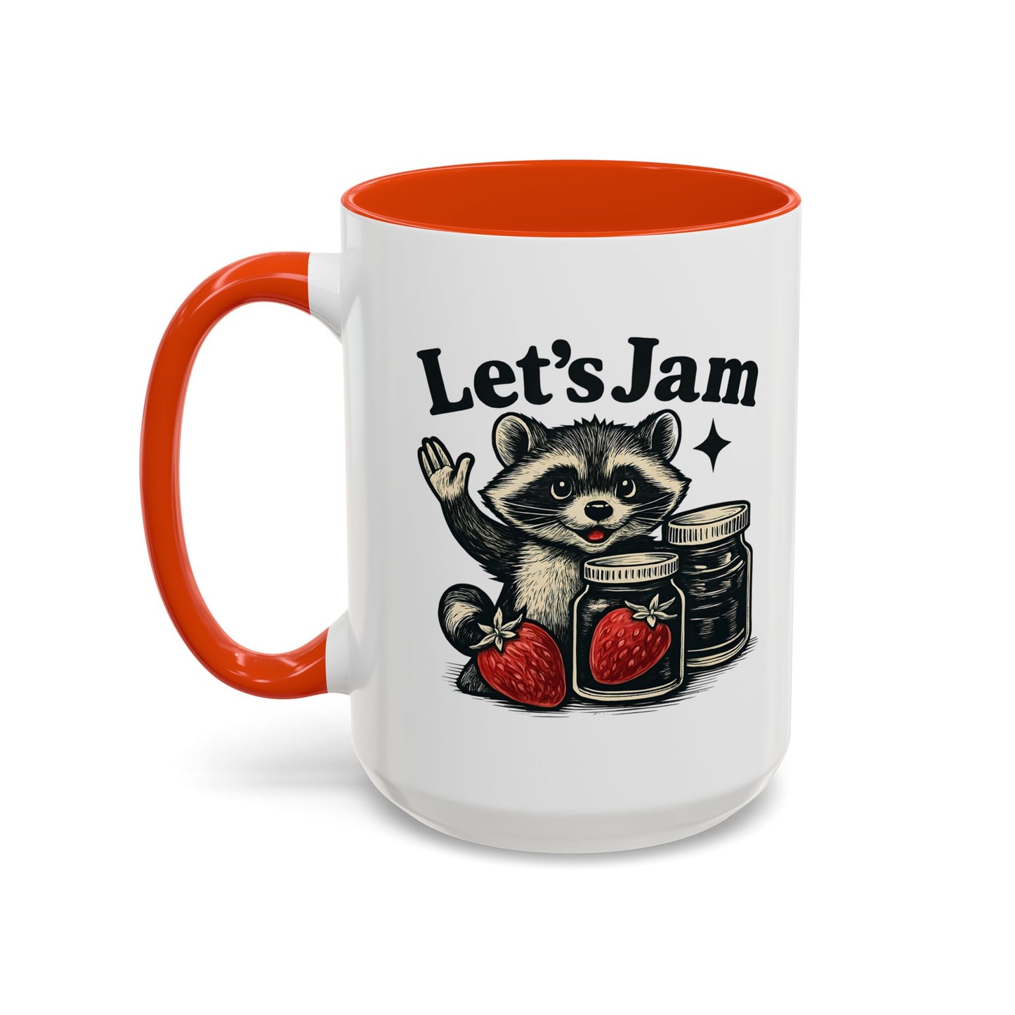 Racoon Mug, Racoon Gifts, Let's Jam Coffee Mug, Strawberry Mug, Cute Summer Mug, Raccoon Strawberry Mug, Funny Raccoon Mug, Trending Now