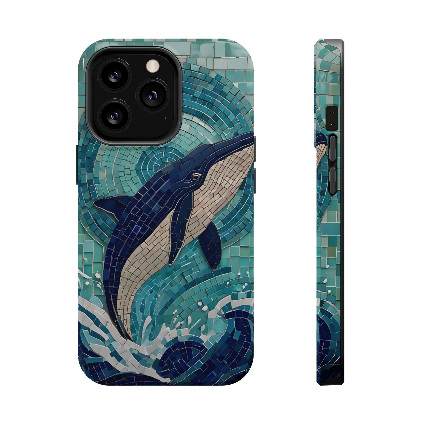 Whale Watching Mosaic iPhone Case, Whale Art, Unique Phone Case, Humpback Whale, Whale Gift, Marine Biology, Whale Watcher