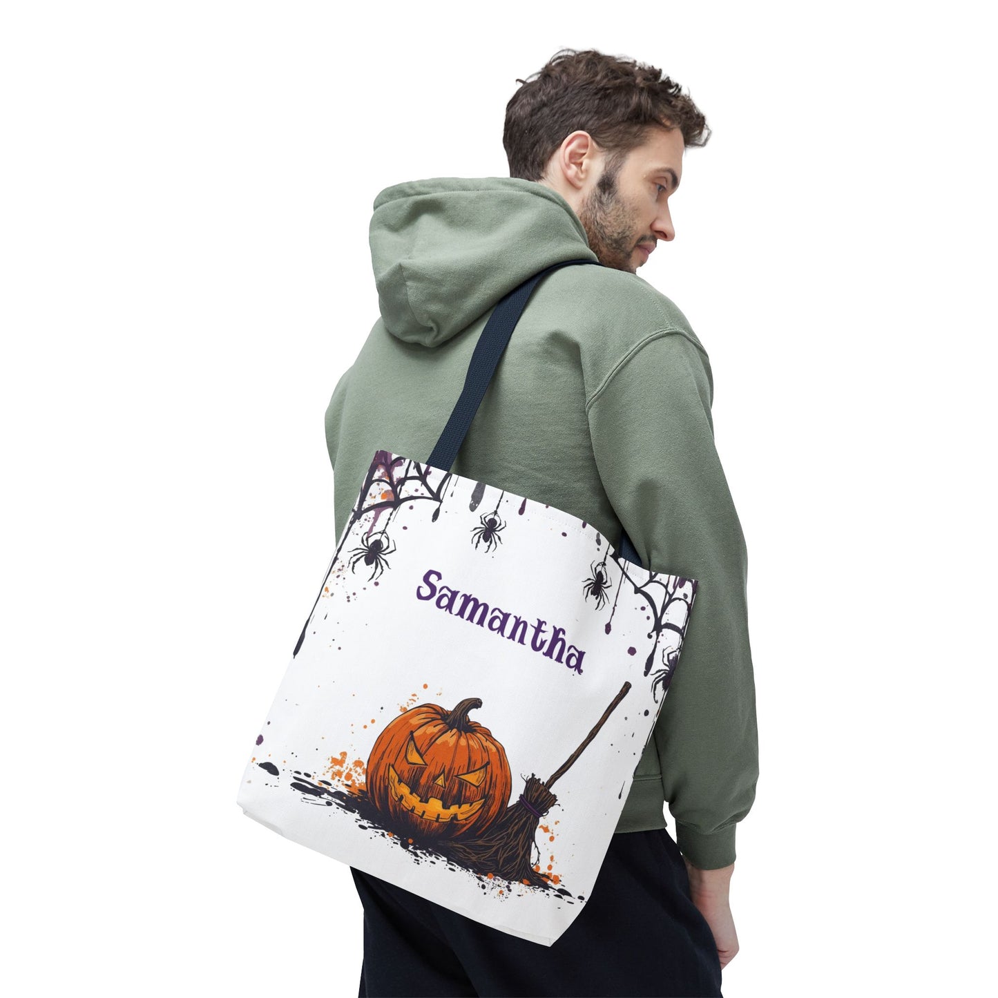 Custom Kids Halloween Trick or Treat Bag – Personalized Pumpkin Candy Tote Sack – Children’s Halloween Gift, Reusable Candy Bag