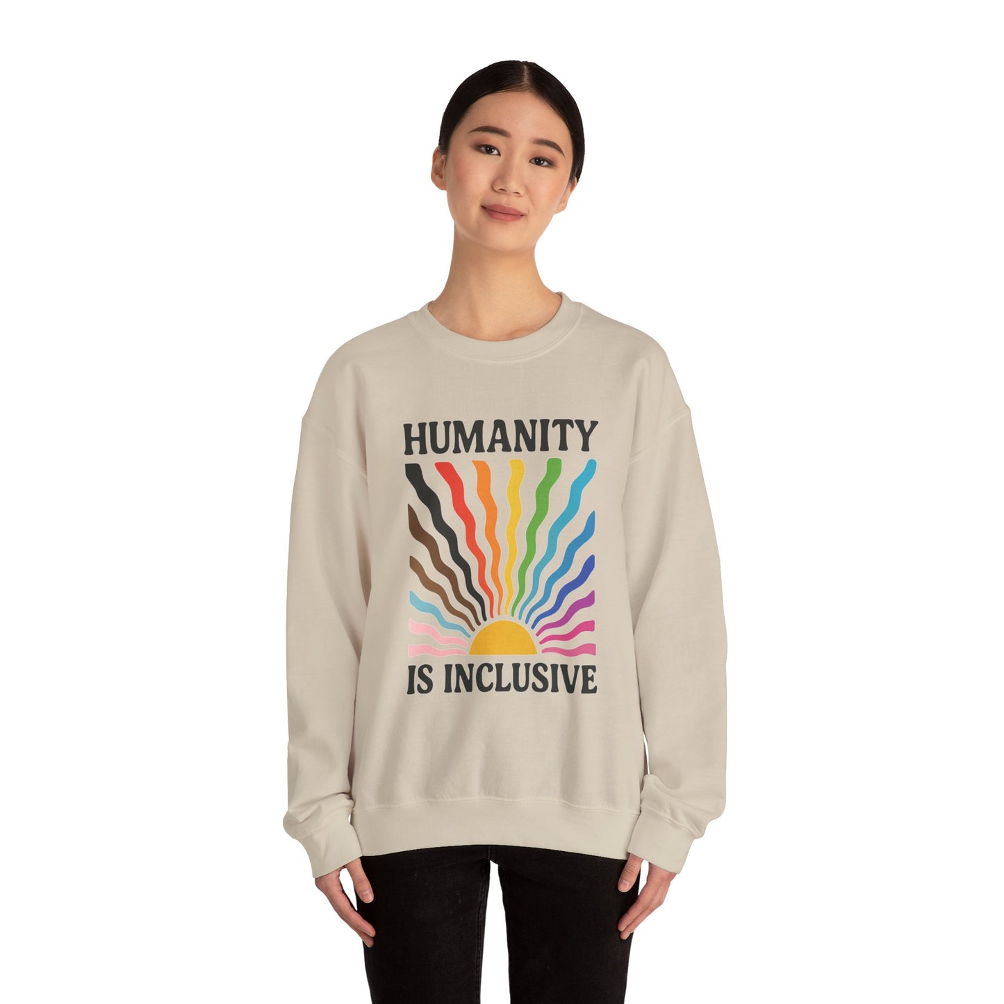 Pride Month Crewneck Sweatshirt, Humanity is Inclusive, LGBT Shirt, Lesbian Pride, Bisexual, Transgender, Equal Rights, pridemonth