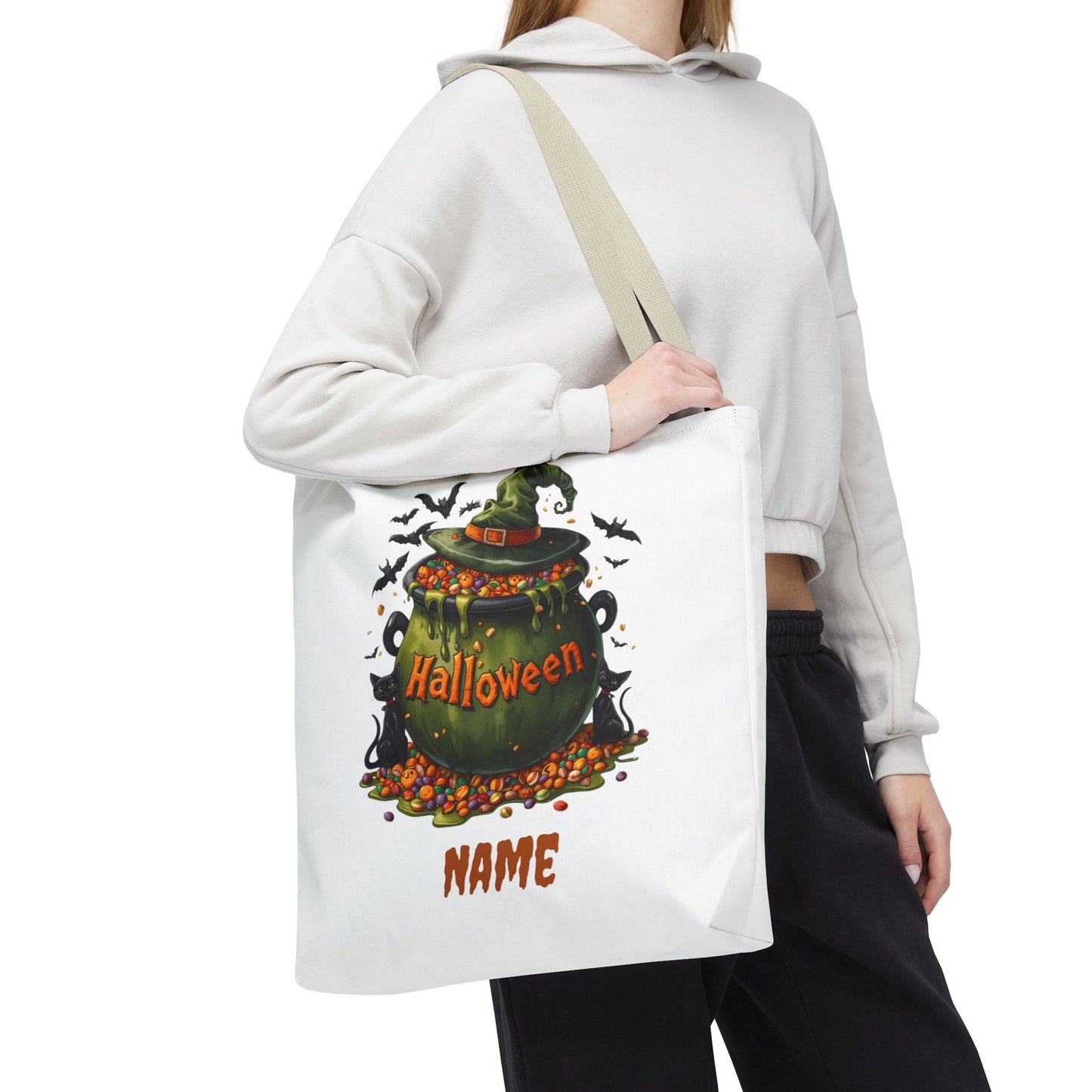 Custom Kids Halloween Trick or Treat Bag – Personalized Candy Tote Sack – Children’s Halloween Gift, Reusable Trick-or-Treat Tote