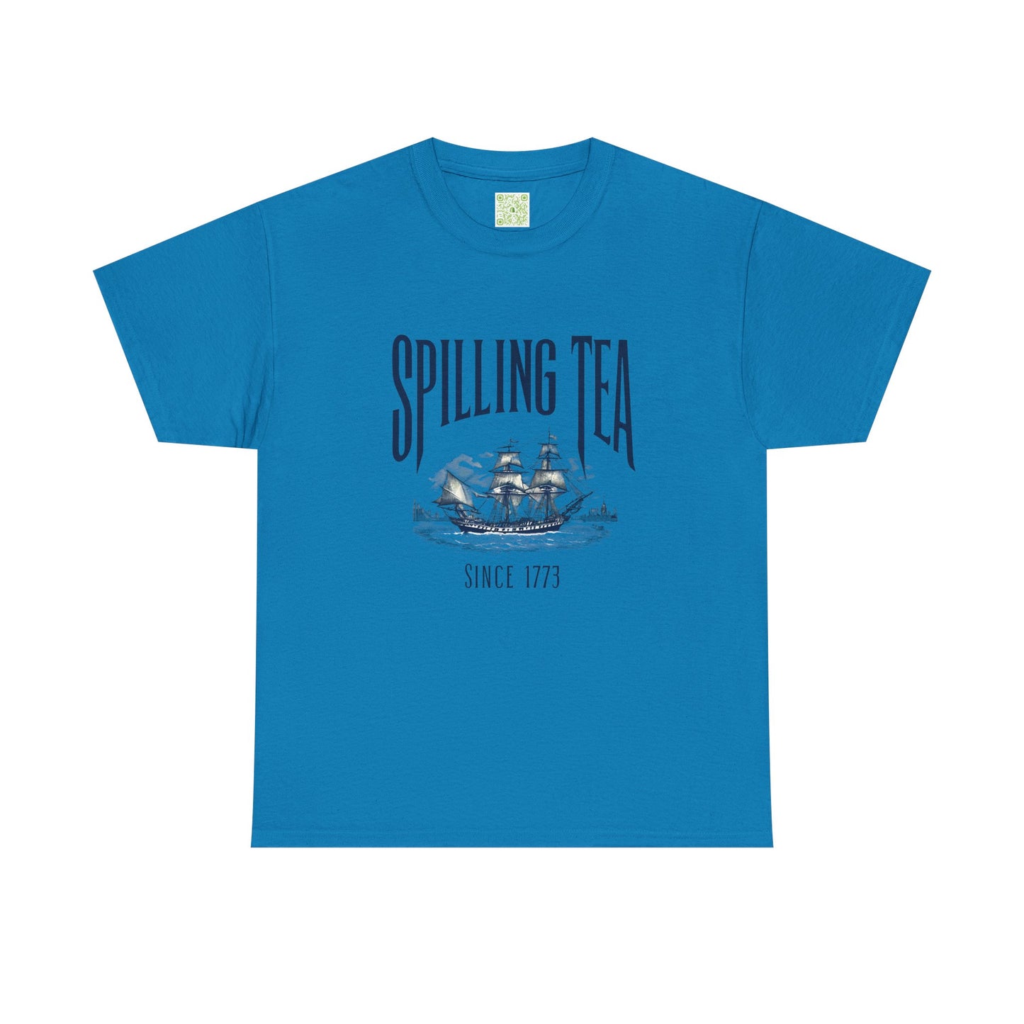 Spilling Tea Unisex Heavy Cotton Tee, Boston Tea Party Since 1773, Funny Patriot Shirt, History Gifts, Patriotic Shirt