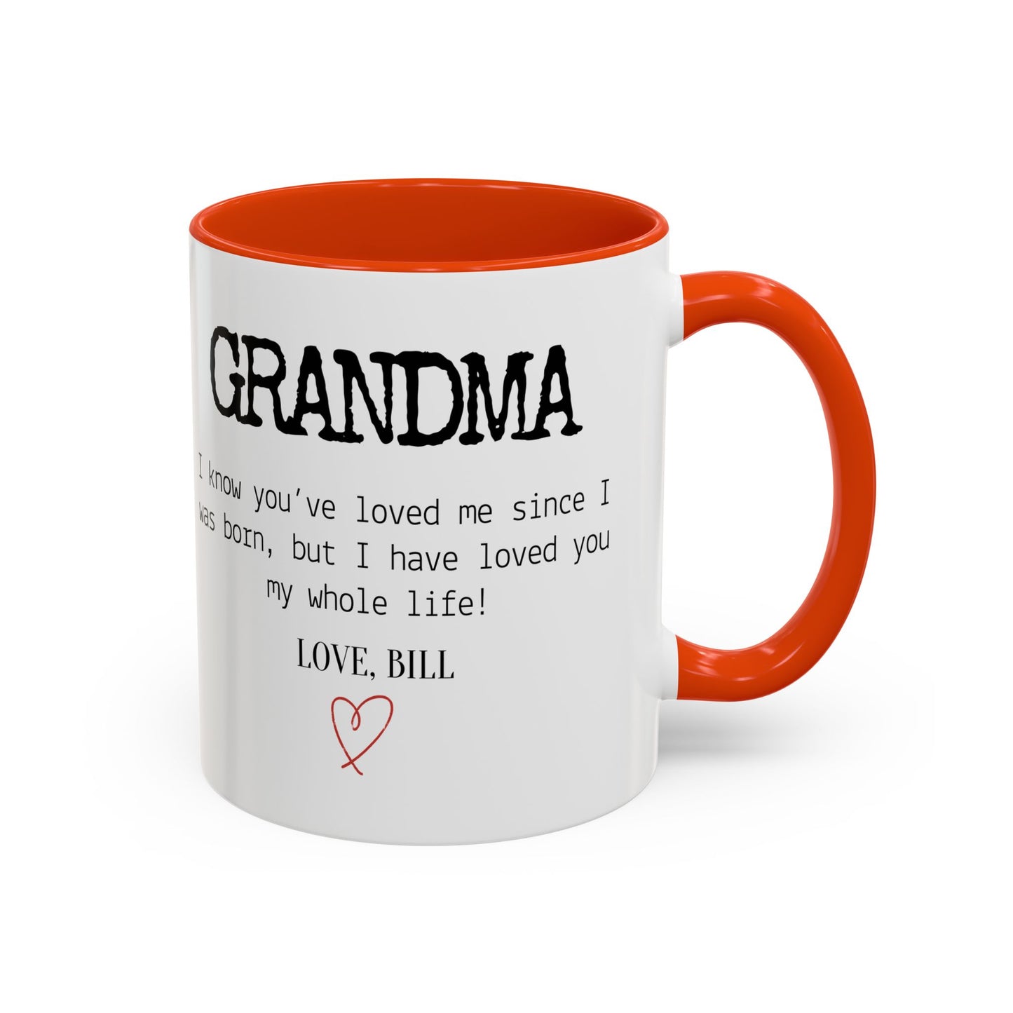 Personalized Grandma Mug, Gift from Grandchild, Custom Message Coffee Cup, Grandma Birthday Gift, Mother’s Day Mug, Sentimental Gift for Grandma