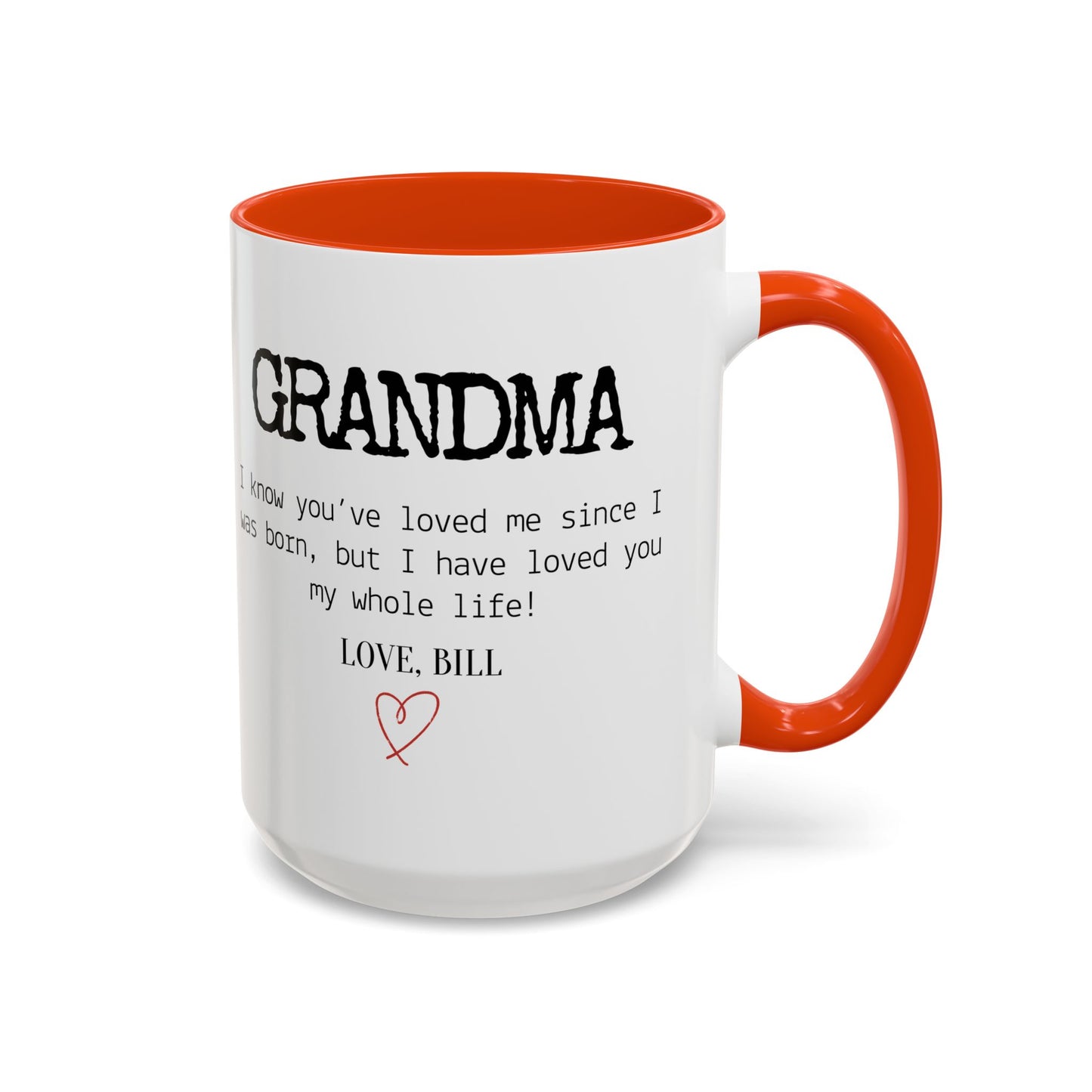 Personalized Grandma Mug, Gift from Grandchild, Custom Message Coffee Cup, Grandma Birthday Gift, Mother’s Day Mug, Sentimental Gift for Grandma
