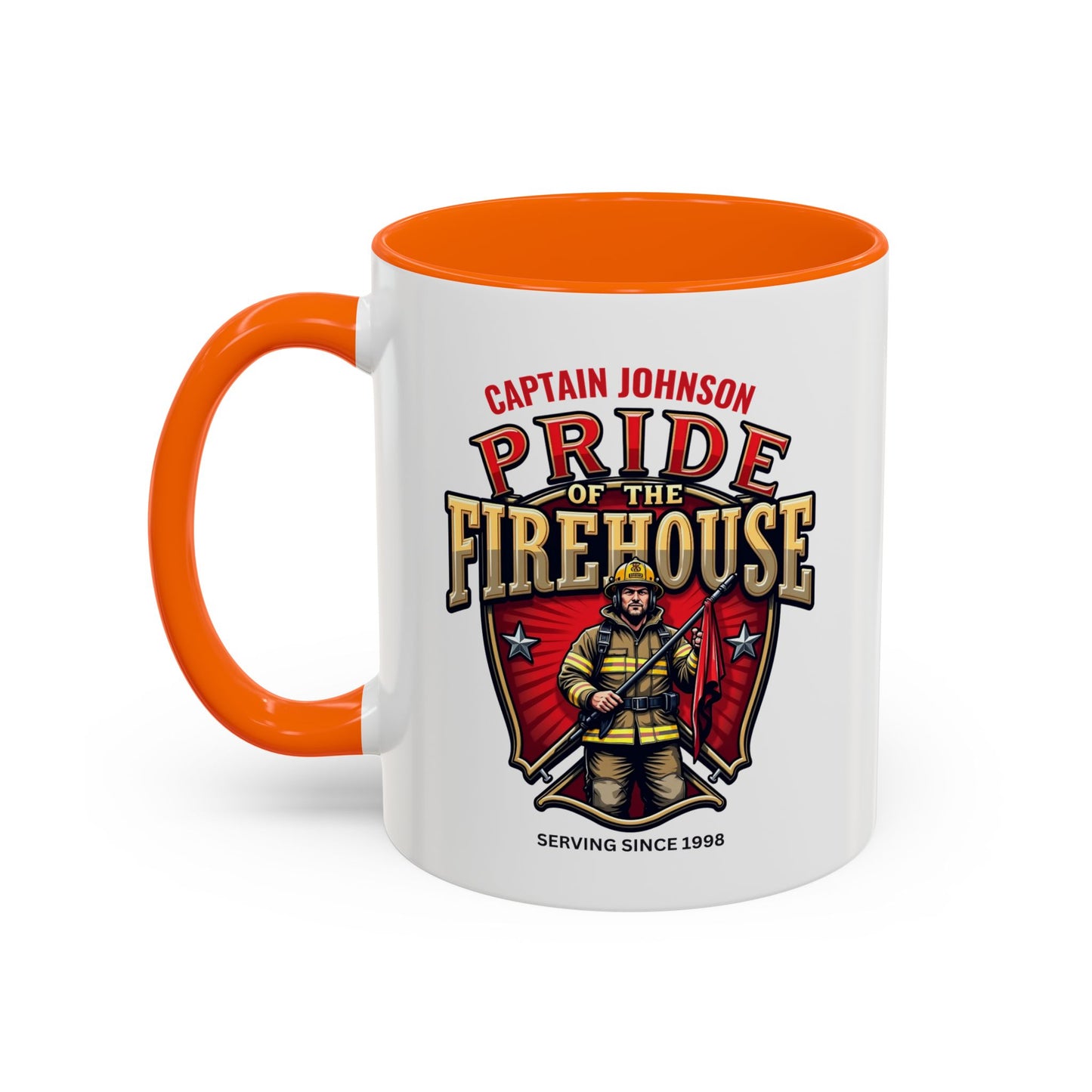 Personalized Pride of the Firehouse Shield Mug, Fire Department, Fire Fighter Gift, Firefighter Mug, Firefighter Dad Gift