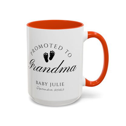 Promoted to Grandma Mug, Pregnancy Announcement Coffee Cup, Baby Reveal Gift, New Grandparent Mug, Grandma to Be Gift, Custom Baby Announcement
