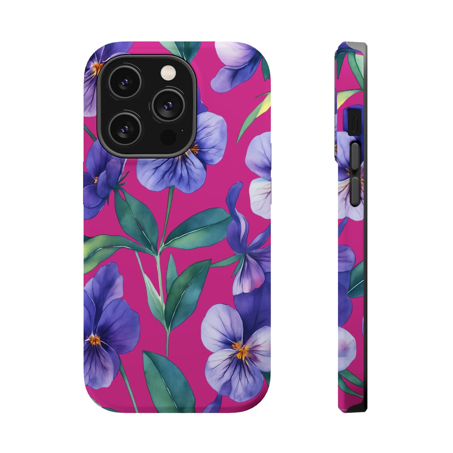 African Violet Floral Magnetic Tough Case, Summer Iphone Case, Wildflower Case, Flower Phone Cover, Stylish Phone Case