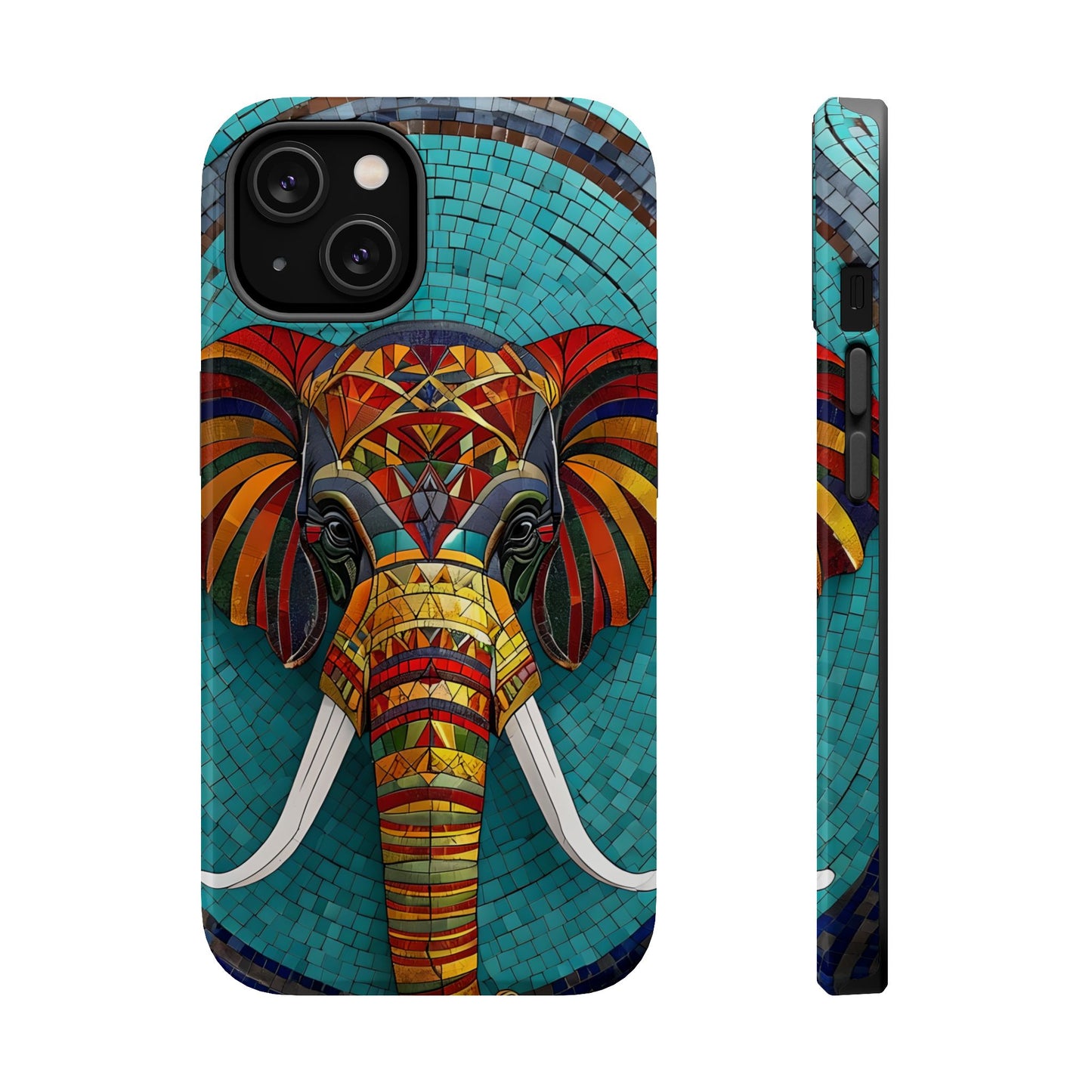 Artistic Elephant Phone Case, Elephant Case, Trendy iPhone Case, Elephant Lover Gift, Unique iPhone Case, Mosaic Design