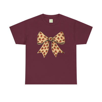 Strawberry Coquette Bow Shirt, Cute Summer Shirt, Summer Vibes, Strawberry Season Tee, Coquette Summer, Strawberry Top