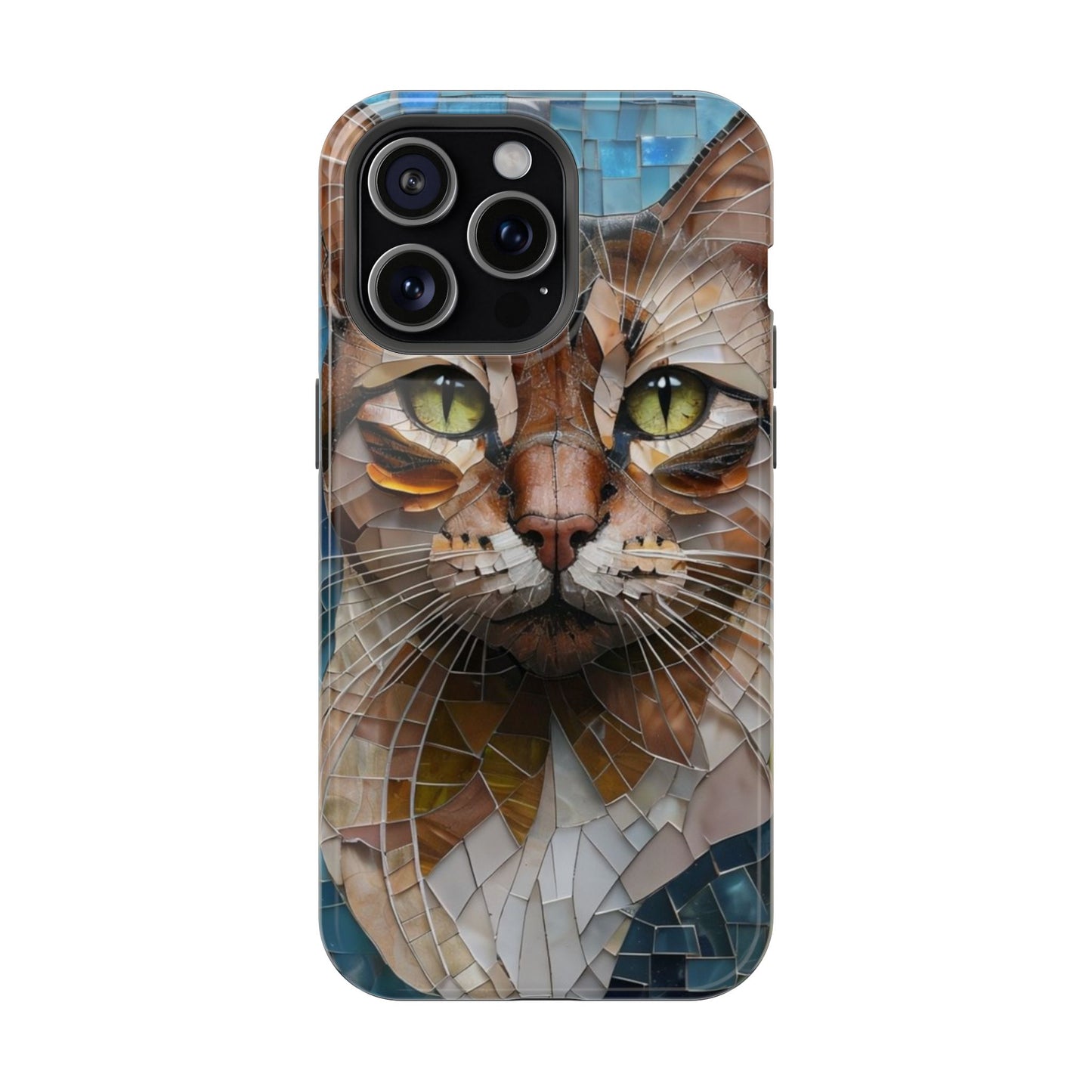 Crazy Cat Lady iPhone Case, Stained Glass Cat, Mosaic Cat Face, Pet Phone Case, iPhone Cat Case, Cat Gift
