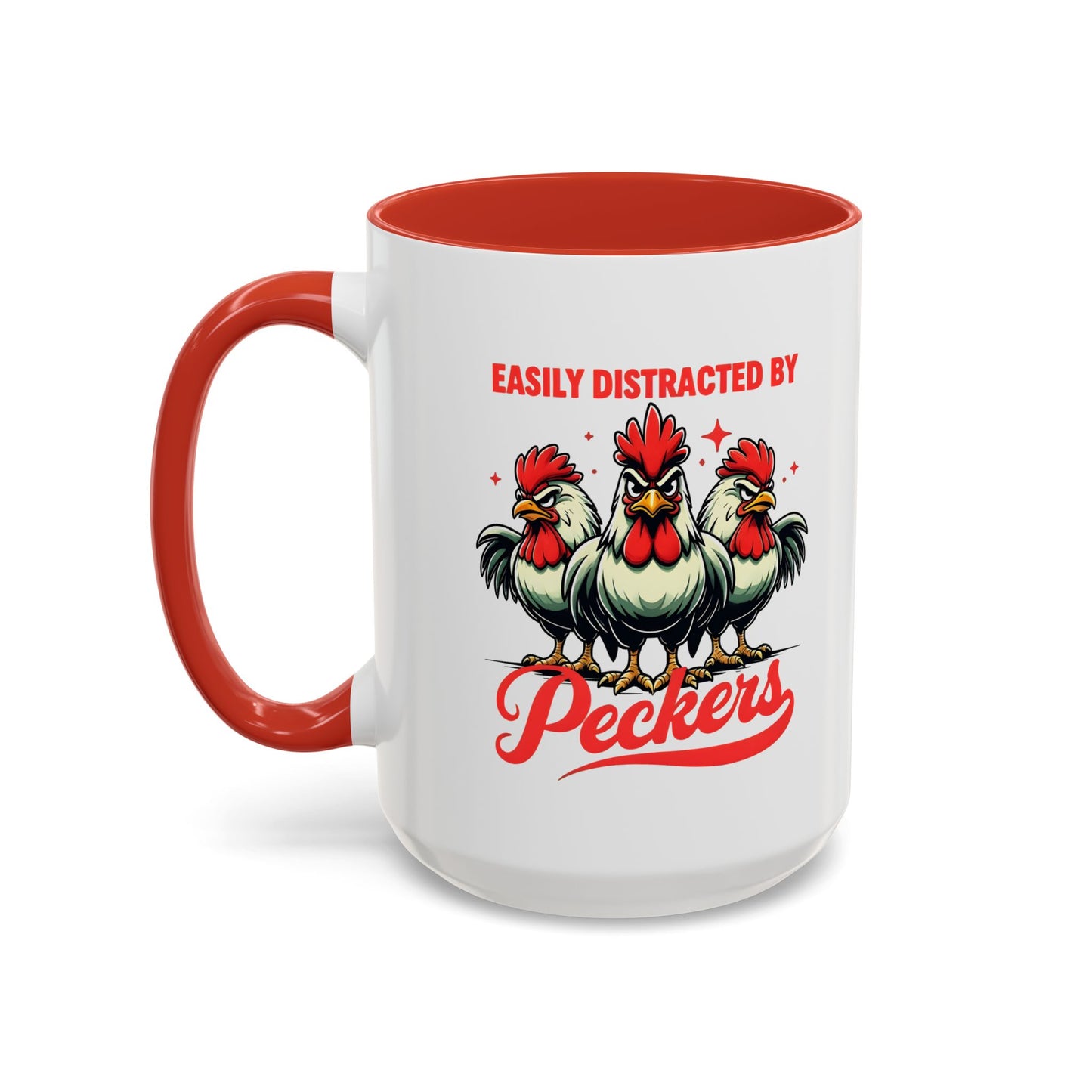 Easily Distracted by Peckers Coffee Mug, Inappropriate Gift, Naughty Valentines, Dark Humor Gift, Offensive Mug, Silly Mug
