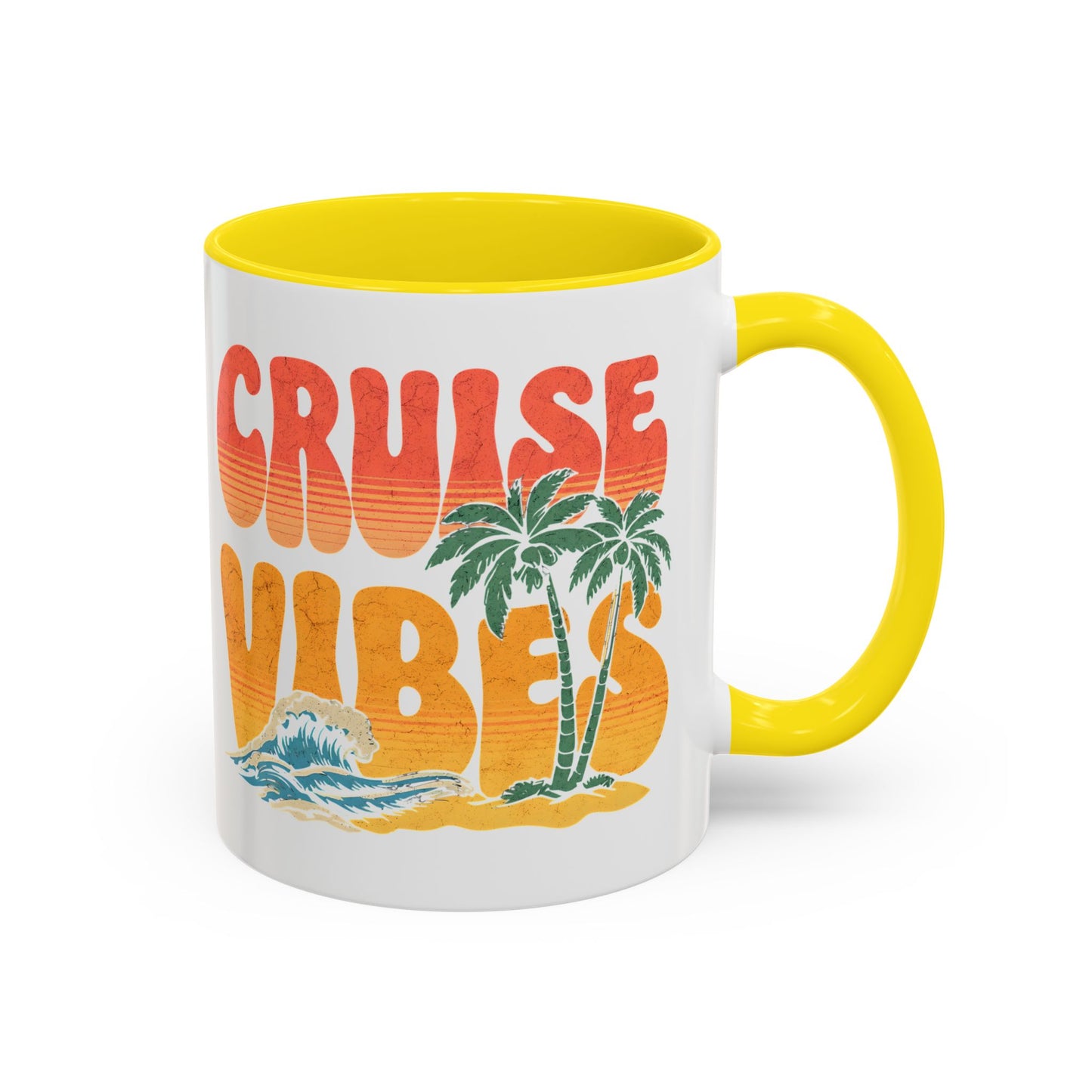 Cruise Vibes Accent Coffee Mug, Cruise Gifts, Royal Caribbean, Disney Cruise Line, Travel Mode, Birthday Cruise Mug