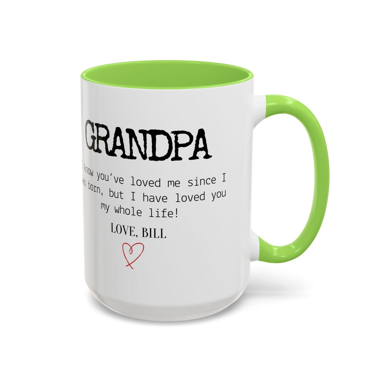 Personalized Grandpa Mug, Gift from Grandchild, Custom Message Coffee Cup, Grandpa Birthday Gift, Father’s Day Mug, Sentimental Gift for Grandpa
