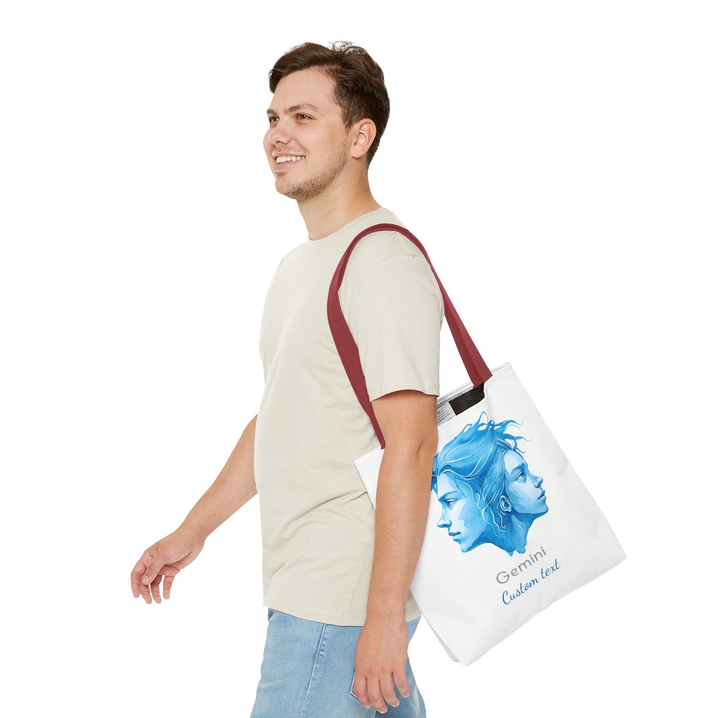 Gemini Zodiac Personalized Tote Bag, Astrology Lover Gift, Artistic Tote Bag, Gemini Birthday Gift, Trendy Tote