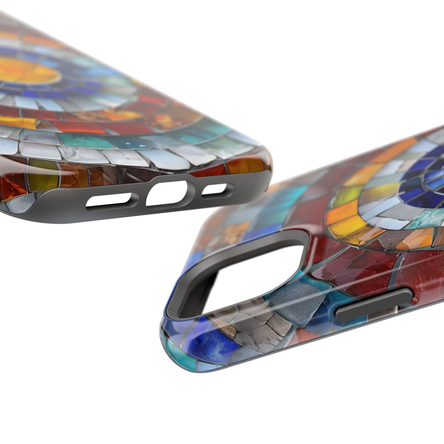 Magnetic Mosaic Phone Case, Trendy iPhone Case, Unique Design, Faux Stained Glass, Custom Phone Cover, Wireless Charging