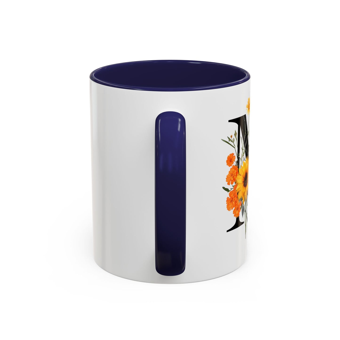 Personalized Floral Monogram - Letter M - Elegant Accent Coffee Mug – Personalized Mothers Day Gift