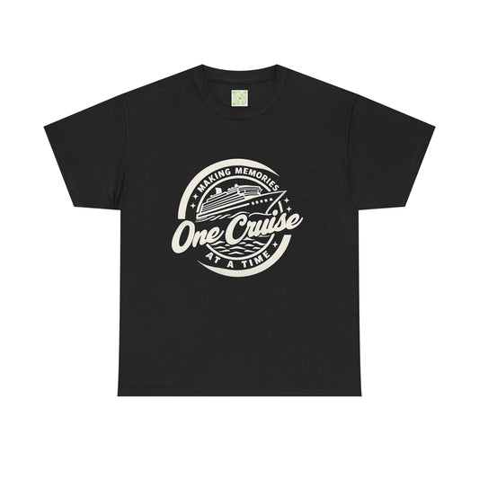 One Cruise at a Time Tee, Unisex Heavy Cotton Shirt, Cruise Inspired T-shirt, Travel Gift, Beachwear, Nautical Tee