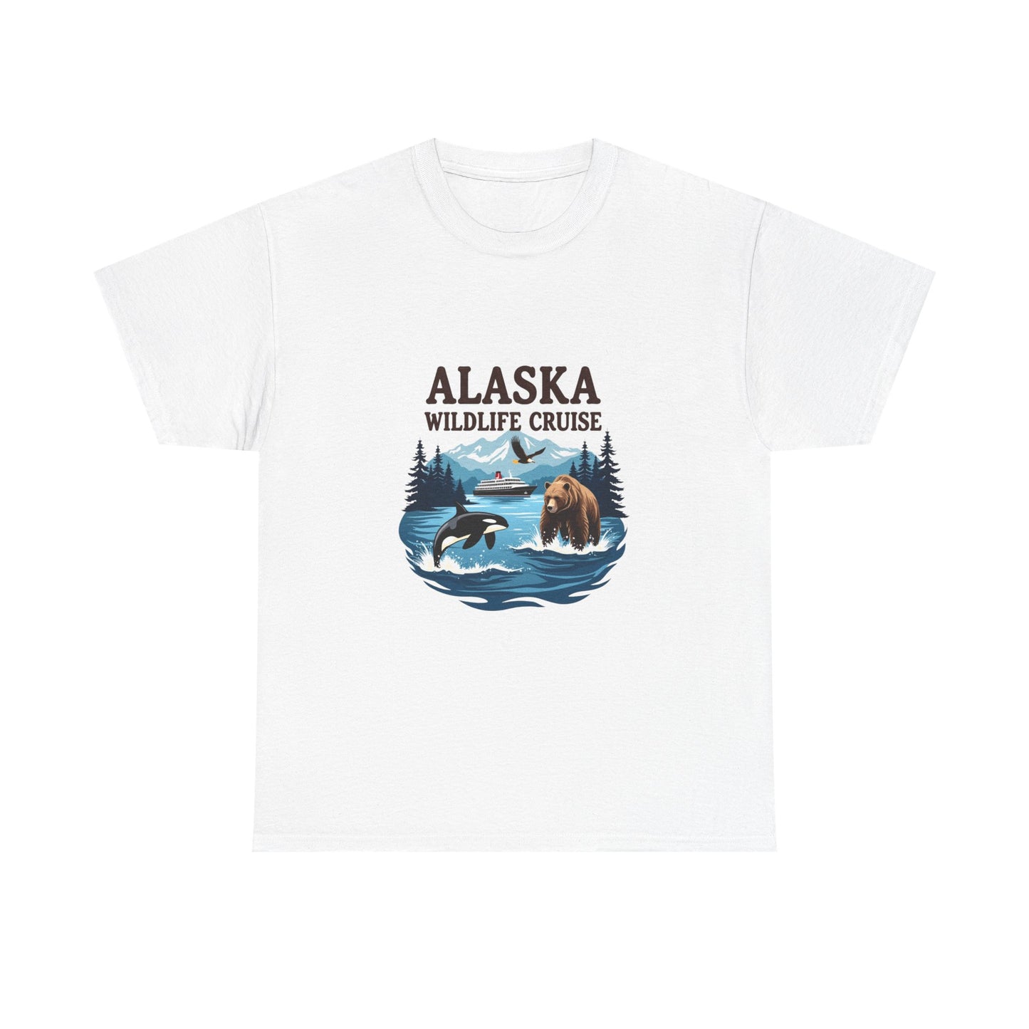 Alaska Wildlife Cruise Unisex Heavy Cotton Tee, Alaska Cruise Shirt, Wildlife Vacation Tee, Nature Enthusiast Gift