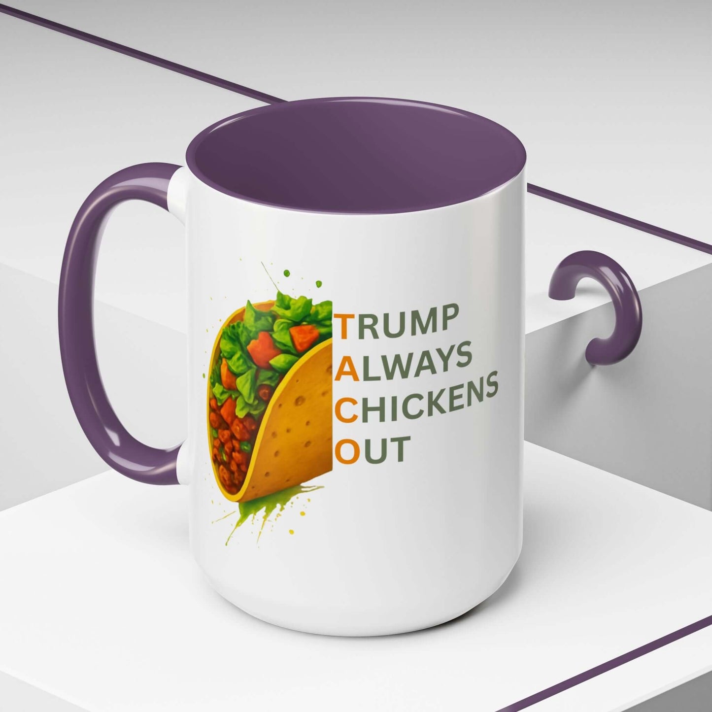 Trump Always Chickens Out TACO Mug, Subtle Anti Trump, Democrat Gift Mug, Funny Liberal Gift, Political Mug