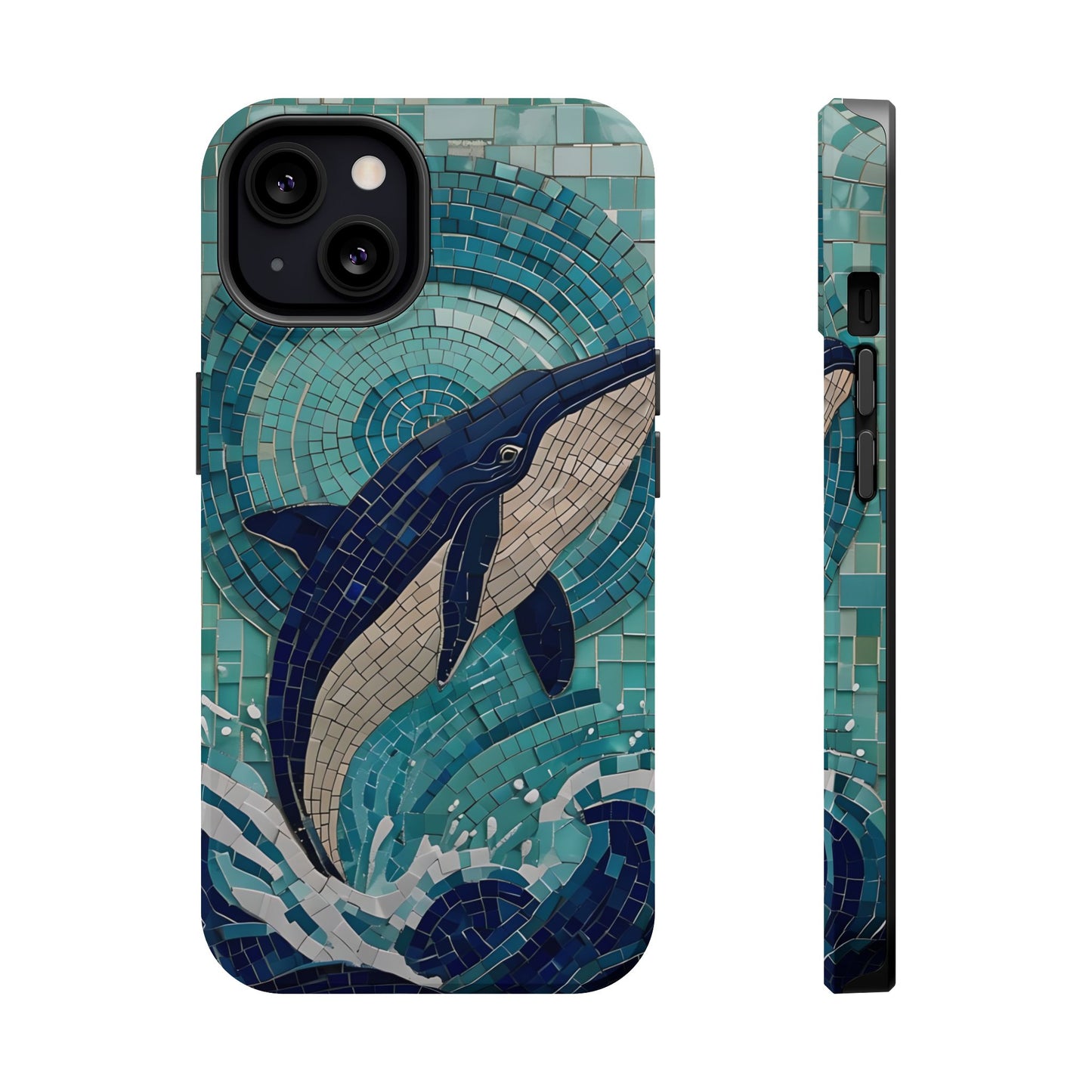 Whale Watching Mosaic iPhone Case, Whale Art, Unique Phone Case, Humpback Whale, Whale Gift, Marine Biology, Whale Watcher