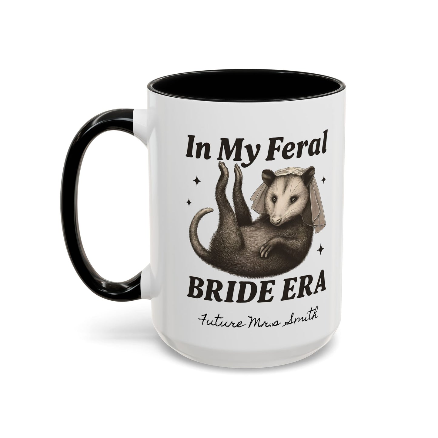 Feral Bride Era Coffee Mug, Funny Bride Mug, In My Feral Era Mug, Opossum Bride Mug, Bride Gift Idea, Quirky Bride Gift
