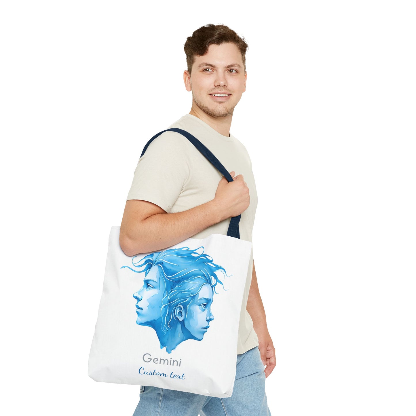 Gemini Zodiac Personalized Tote Bag, Astrology Lover Gift, Artistic Tote Bag, Gemini Birthday Gift, Trendy Tote