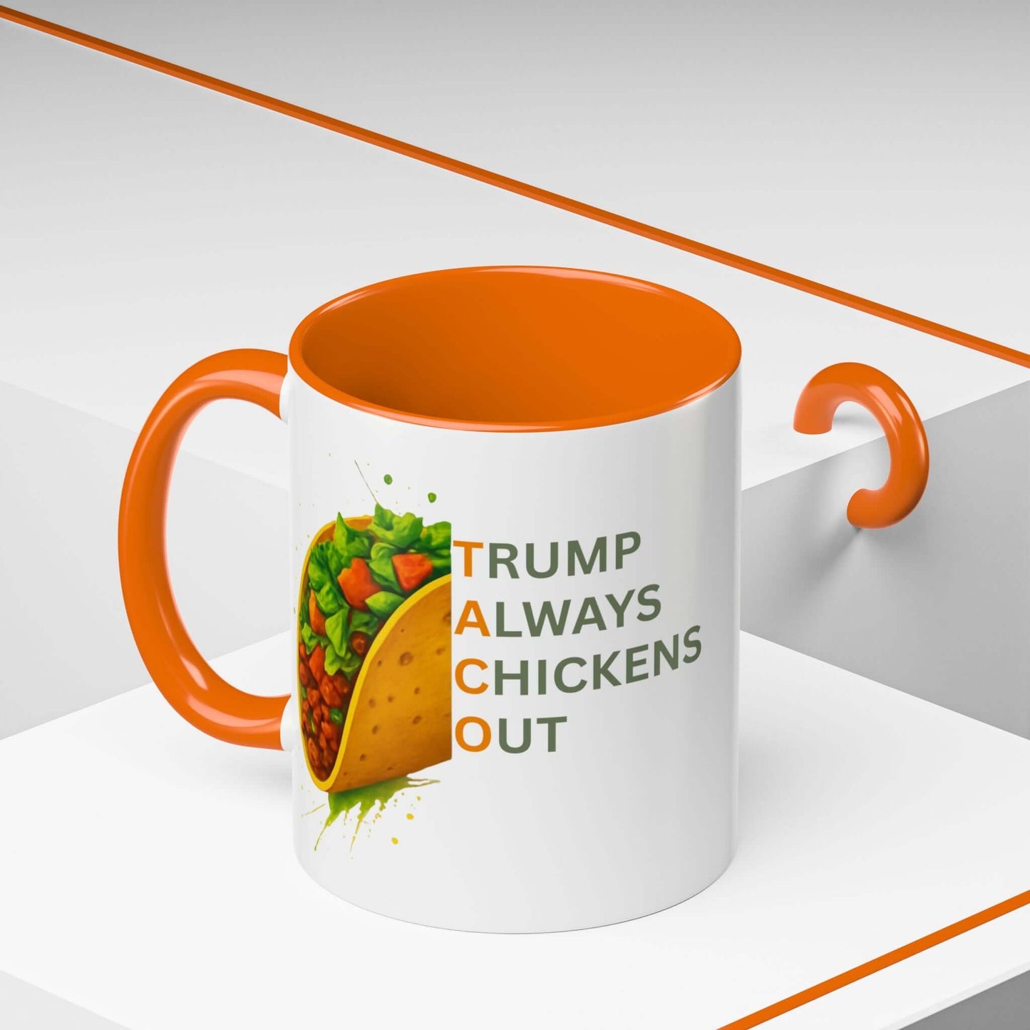 Trump Always Chickens Out TACO Mug, Subtle Anti Trump, Democrat Gift Mug, Funny Liberal Gift, Political Mug