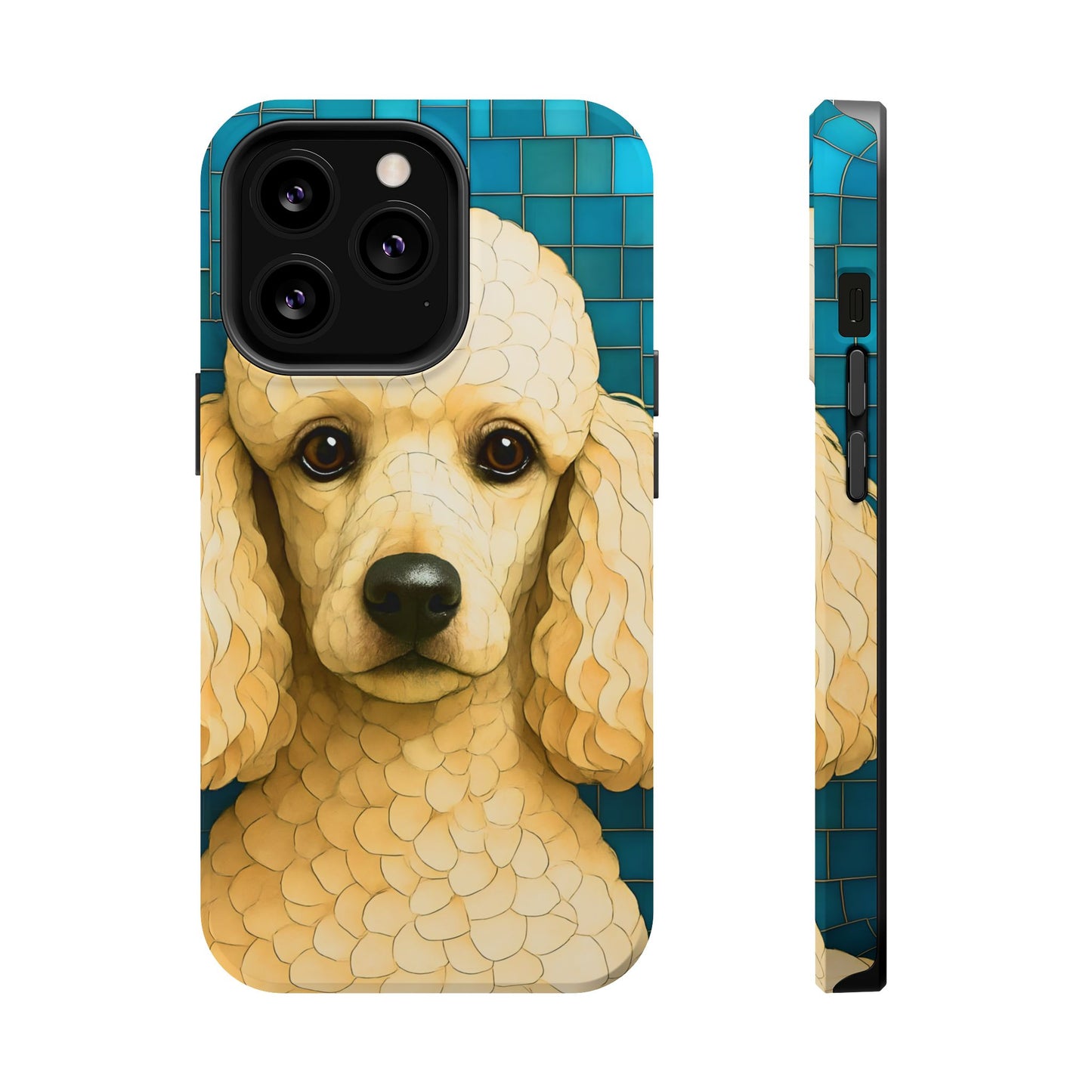 Poodle Mosaic Phone Case, White Poodle Case, Black Poodle Phone Cover, Dog iPhone Case, Dog Lover Gift