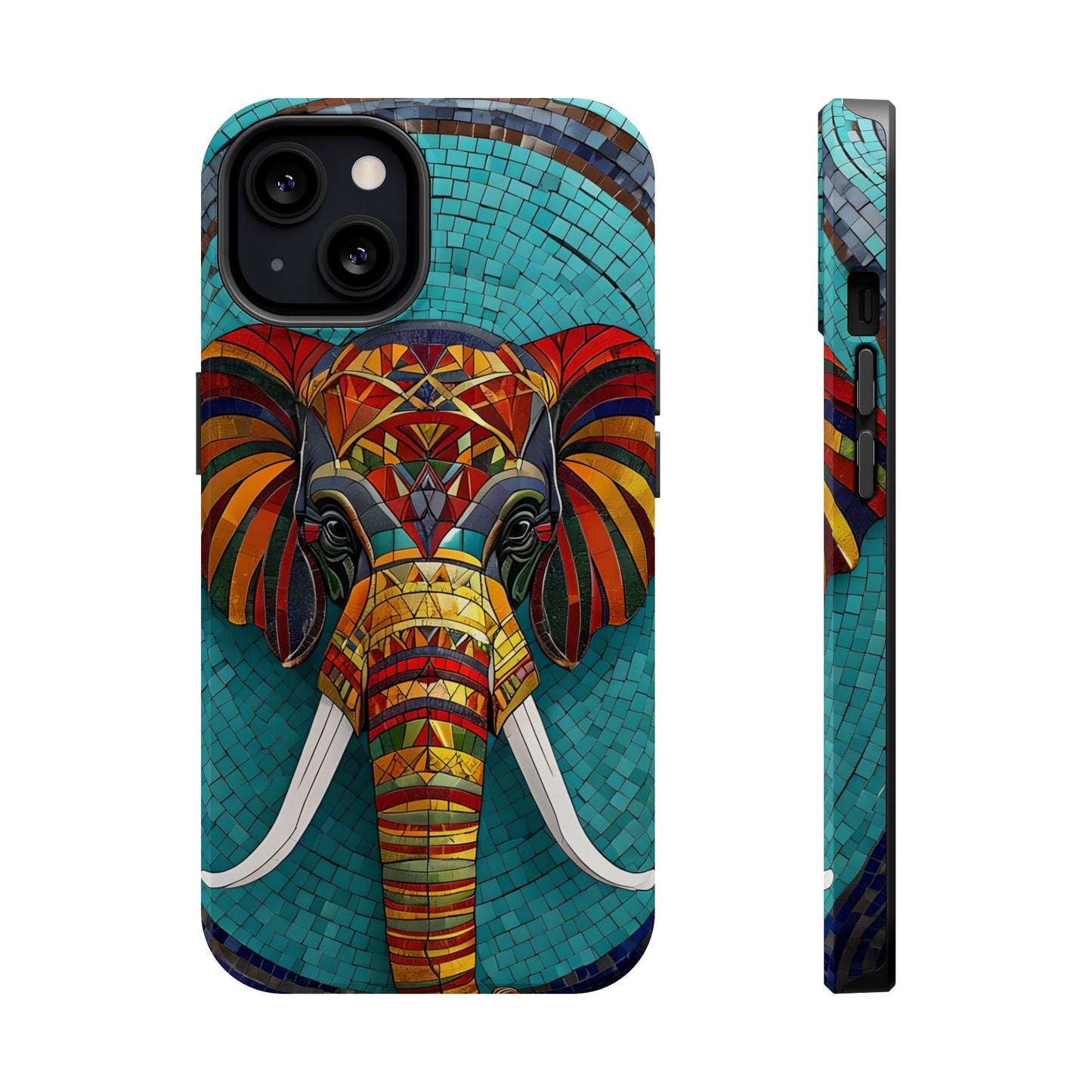 Artistic Elephant Phone Case, Elephant Case, Trendy iPhone Case, Elephant Lover Gift, Unique iPhone Case, Mosaic Design