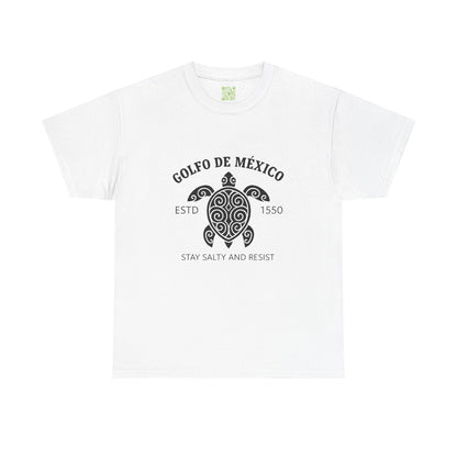 Gulf of Mexico Turtle Cotton Tee, Golfo de Mexico, Stay Salty Shirt, Sea Turtle Shirt, Turtle Shirt, Conversation Starter