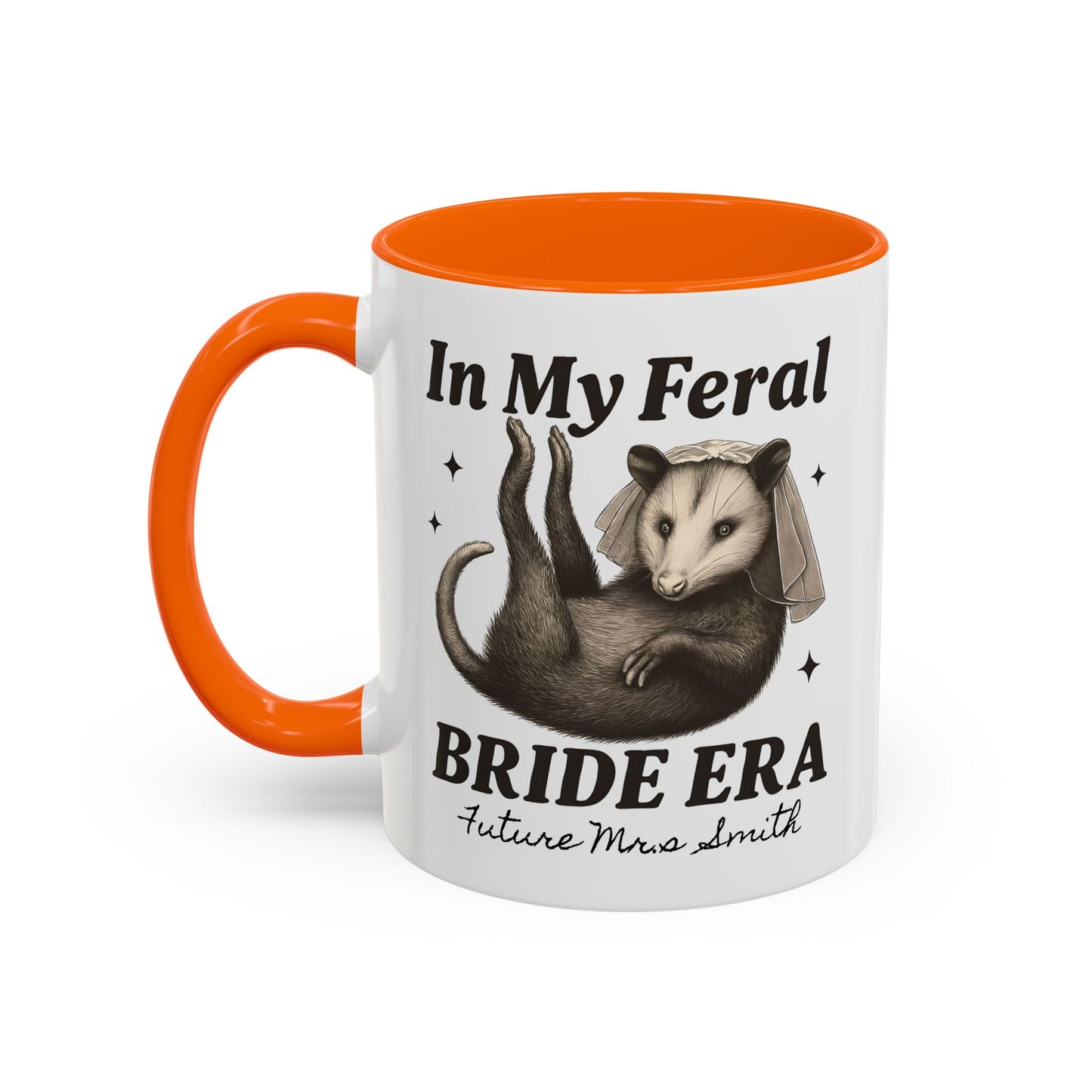 Feral Bride Era Coffee Mug, Funny Bride Mug, In My Feral Era Mug, Opossum Bride Mug, Bride Gift Idea, Quirky Bride Gift