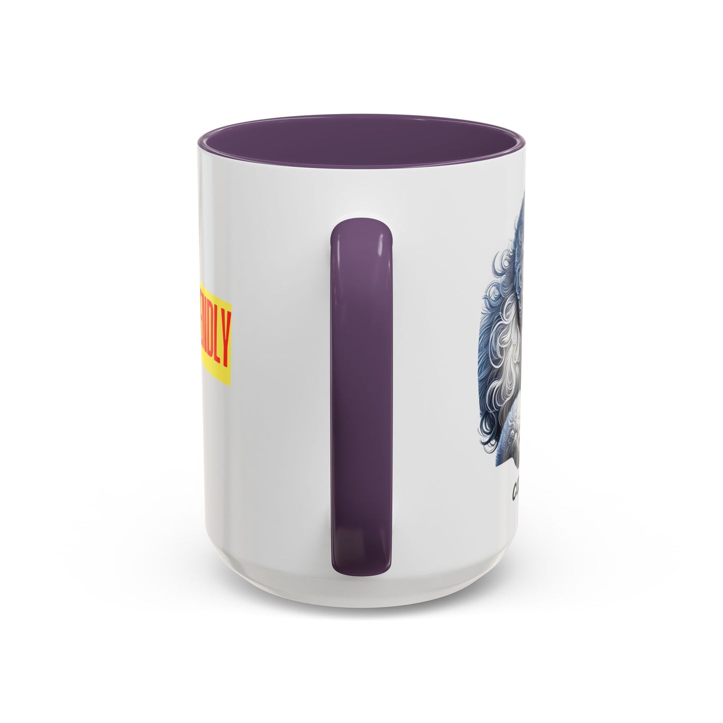 Funny Dog Lover Poodle Accent Mug - "Dog is Friendly, I am Not"