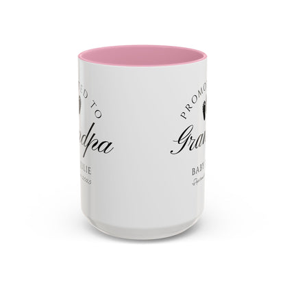 Promoted to Grandpa Mug, Personalized New Grandpa Gift 2025, Custom Baby Announcement Coffee Cup, Pregnancy Reveal for Grandfather, First Grandchild Gift