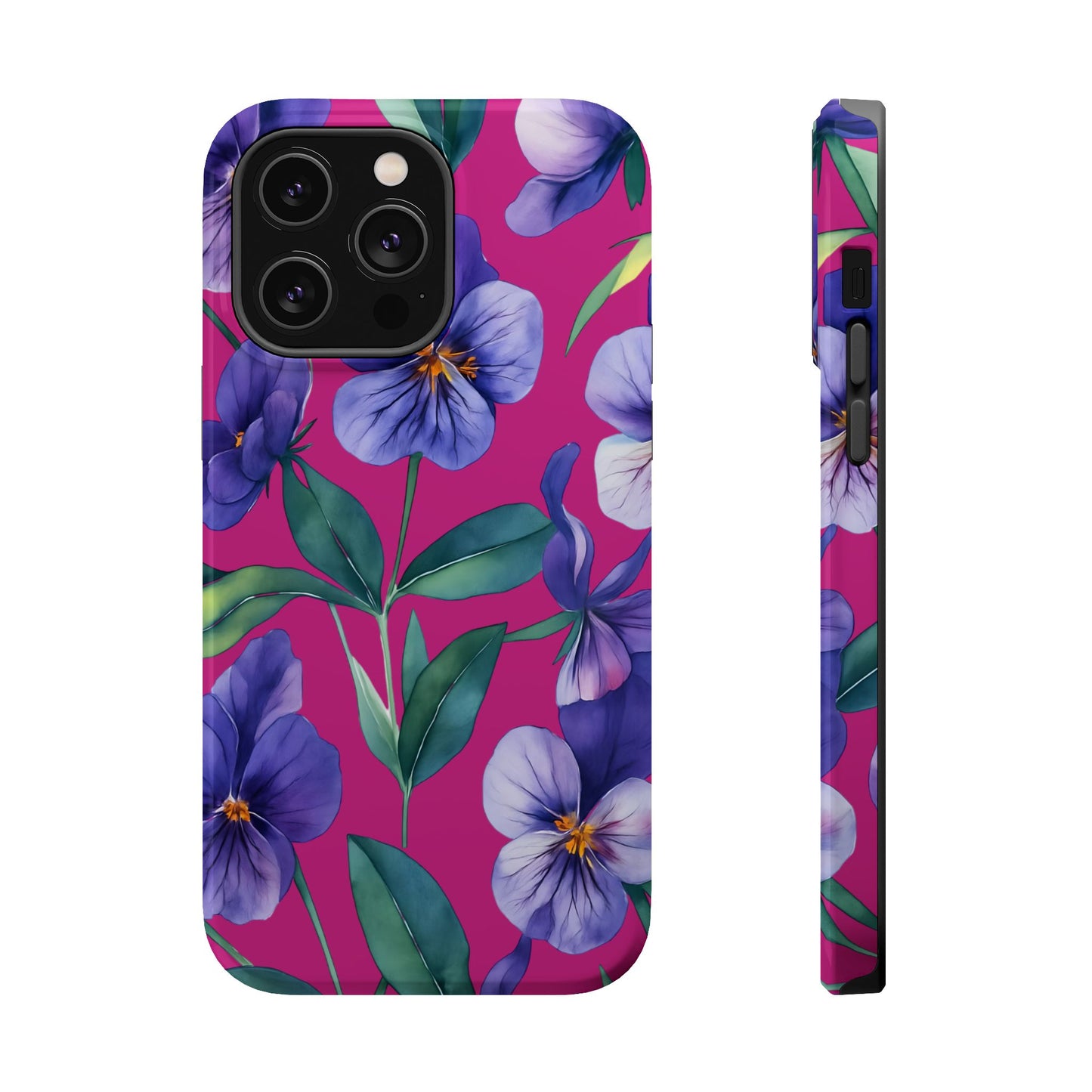 African Violet Floral Magnetic Tough Case, Summer Iphone Case, Wildflower Case, Flower Phone Cover, Stylish Phone Case