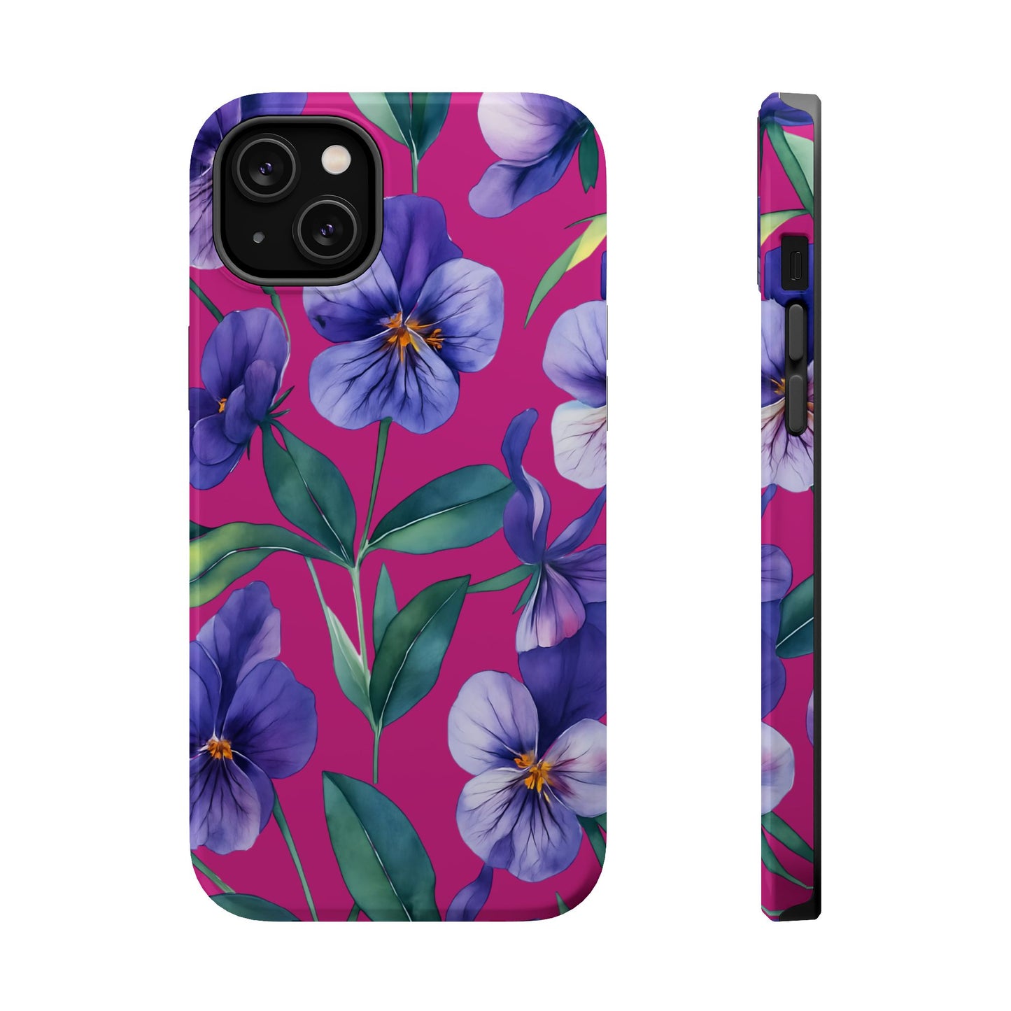 African Violet Floral Magnetic Tough Case, Summer Iphone Case, Wildflower Case, Flower Phone Cover, Stylish Phone Case