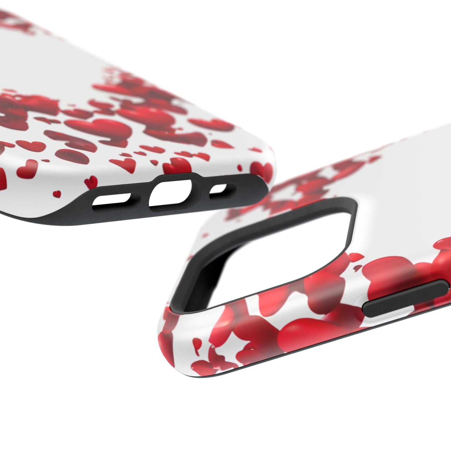 Heart-Shaped Heart Motif Magnetic Tough iPhone Case, Love Themed Phone Cover, Valentine's Day Gift,  Romantic Phone Case