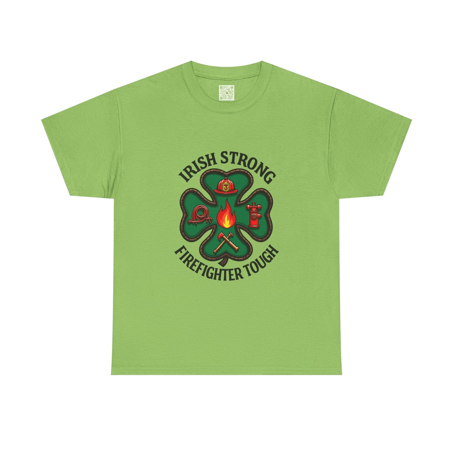 Irish Strong Firefighter Tough Unisex Heavy Cotton Tee, St. Patrick's Day Gift, Firefighter Apparel, Irish Pride Shirt, Unisex Tee