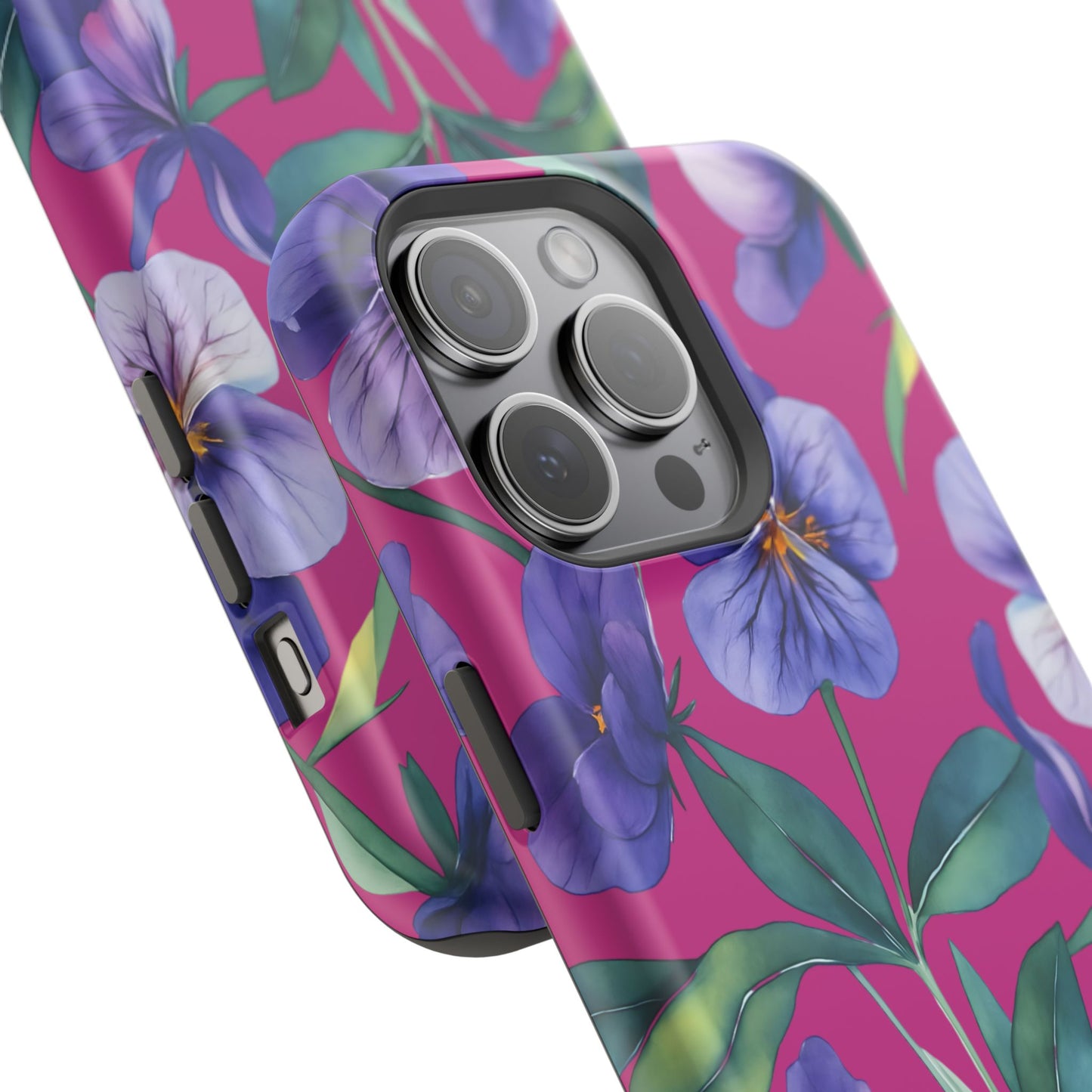 African Violet Floral Magnetic Tough Case, Summer Iphone Case, Wildflower Case, Flower Phone Cover, Stylish Phone Case